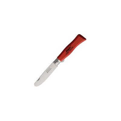 MAM_2004-RED - 75mm Stainless Steel Round Tip Pocket Knife - (Red Handle)