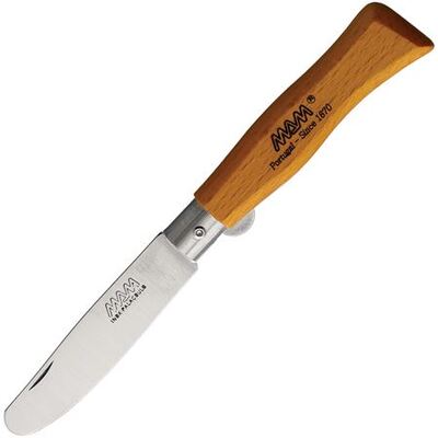 MAM_2004 -YEL - 75mm Stainless Steel Round Tip Pocket Knife - (Yellow Handle)