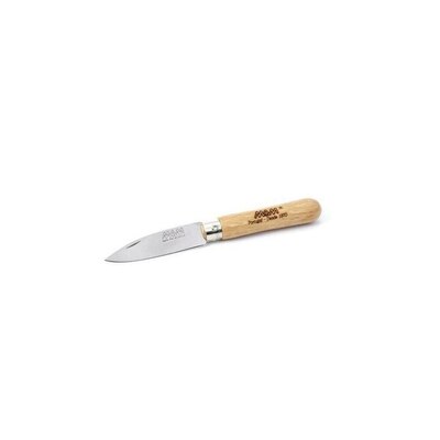 MAM_2025  - 61mm Stainless Steel Small Pocket Knife with Tip (Beech Hardwood Handle)
