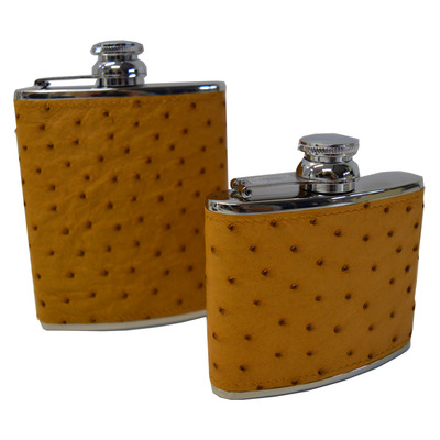 Max Capdebarthes MCFL6O - 6 Ounce Ostrich Skin Flask