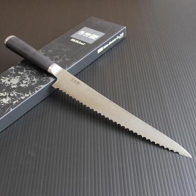 Miyako Shikisai 230mm Japanese bread knife traditional damascus blade 