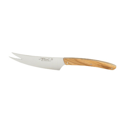 Robert David RDTPF07OLI - 7cm Stainless Steel Thiers Cheese Knife (Olive Wood Bolster Handle)