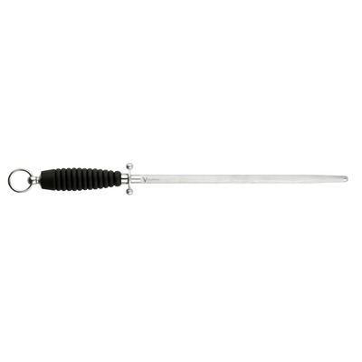 Victory TI43BK - 30cm Flugel Steel, Fine Grit (Black Plastic Handle With Ring)