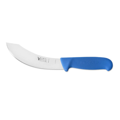 Victory Knives V210015200BA - 2.5mm x 15cm Stainless Steel Skinning Knife, Hang Sell (Blue Progrip Handle)