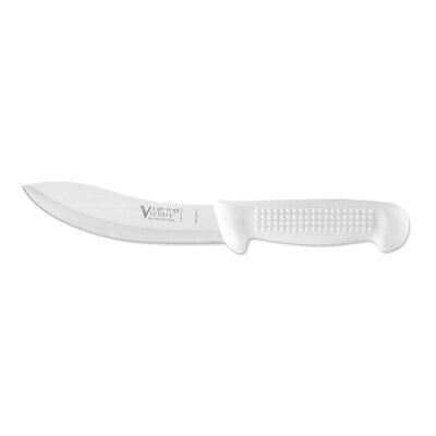 Victory Knives V220117115P - 2.5mm x 17cm Stainless Steel Sheep Skinning Knife, Hang-Sell (White Plastic Handle)